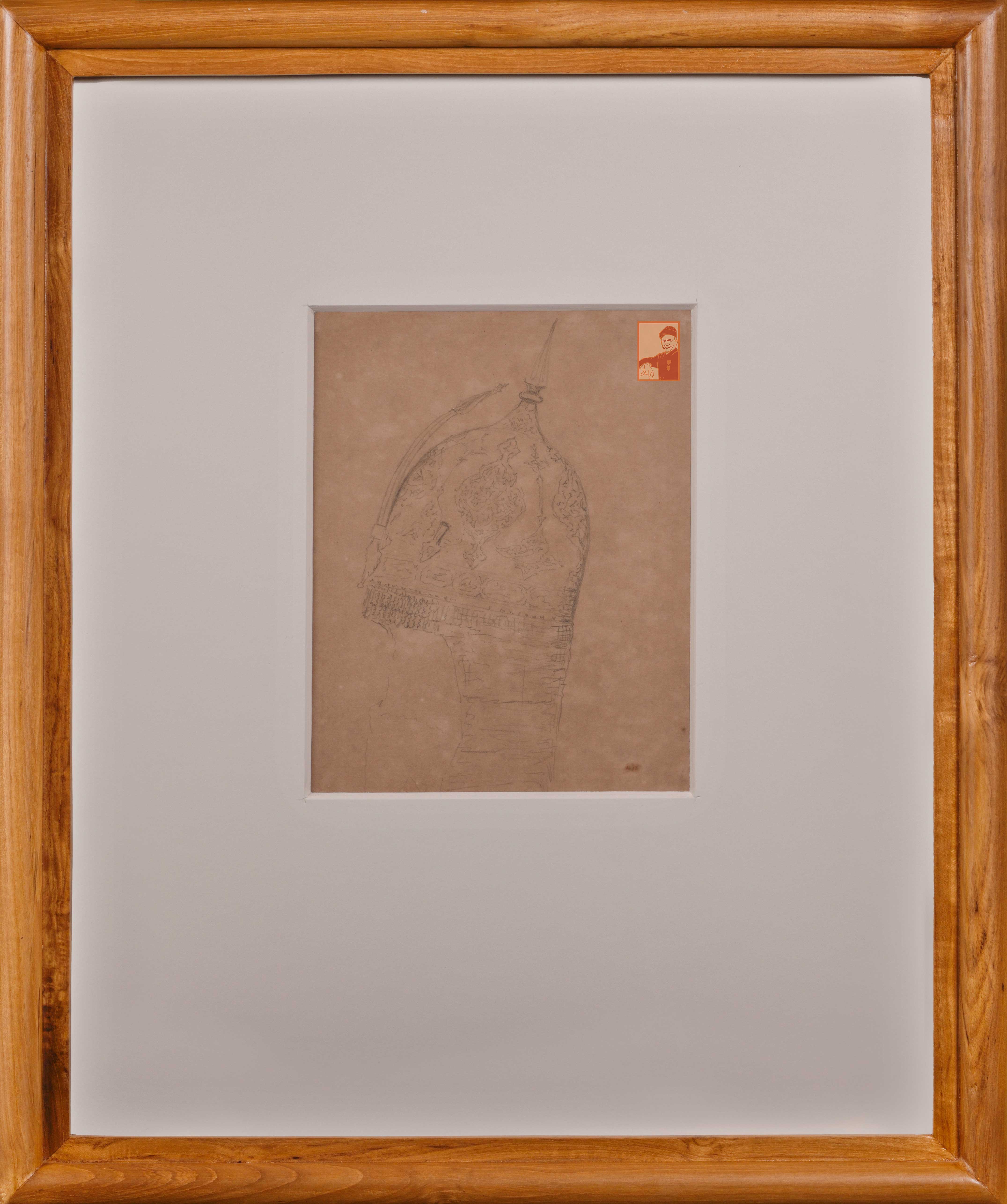 Helmet Sketch- Raja Ravi Varma - Graphite on Paper